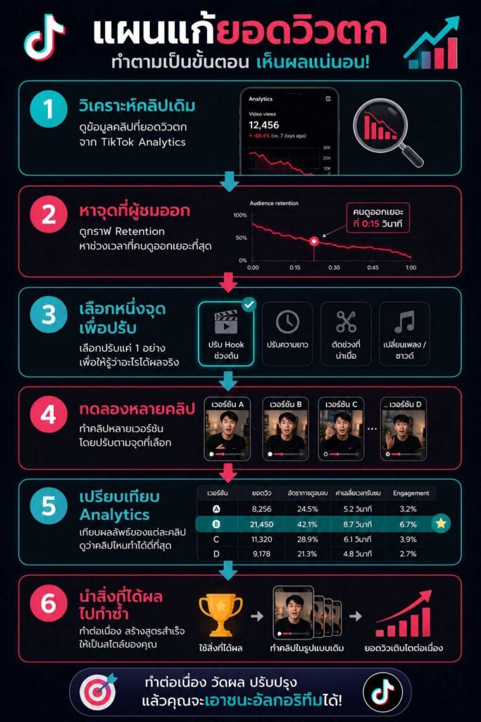 วิธีแก้ยอดวิว TikTok ตกทีละขั้นตอน