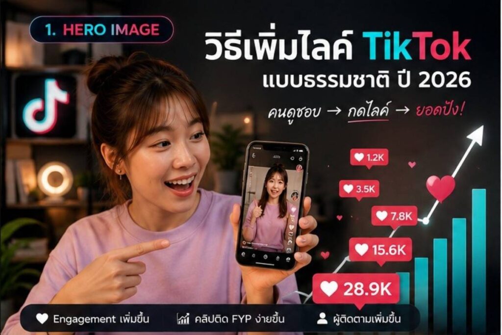 วิธีเพิ่มไลค์ TikTok แบบธรรมชาติ ปี 2026